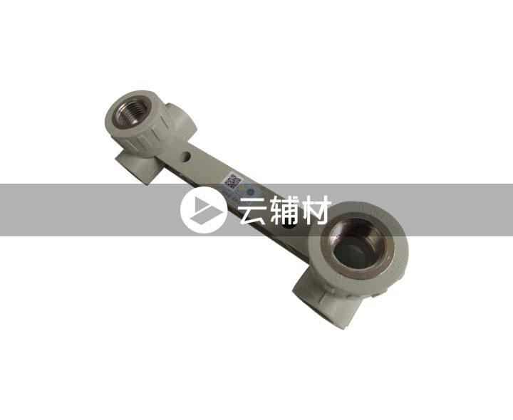 金牛PPR 灰色连体双内螺三通20*1/2