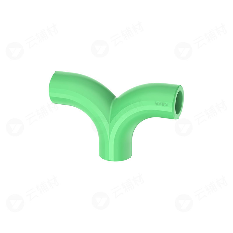 伟星绿色ppr水晶配件 Y型顺水三通dn25
